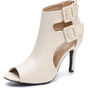 Heels for Women Open Toe Boots Cutout Ankle Strap Buckle Stiletto High Heel Sandals for Prom Party Wedding