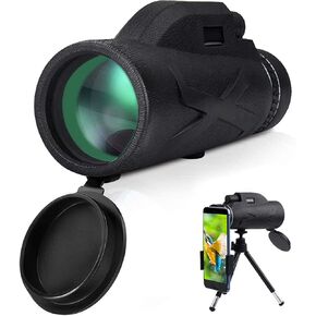 Monocular Telescope, 80x100 Monocular Telescope, Monocular High Power Waterproof Low Light, Powerful Smart Phone Telescope with Holder and Adjustable Tripod for Adult Bird Watching Outdoor