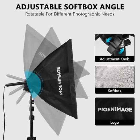 Softbox Lighting Kit, Softbox Photography Lighting Set with 21.6x21.6in Octagonal Softbox, Light Tripod, 85W 2700-6500K LED Bulb Remote, Studio Lights for Photography, Video Recording, 2Pcs in Saudi Arabia