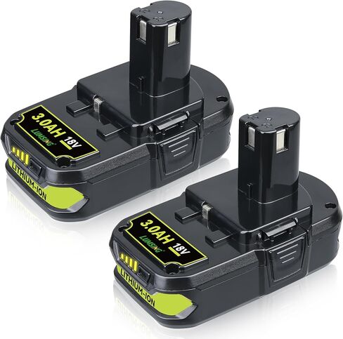 LUMSING 2Pack P102 3.0Ah 18V Lithium-Ion Replacement for Ryobi 18V Battery P102 P103 P104 P105 P107 P108 P109 P190 Compatible with Ryobi Battery Cordless Power Tools in Kuwait