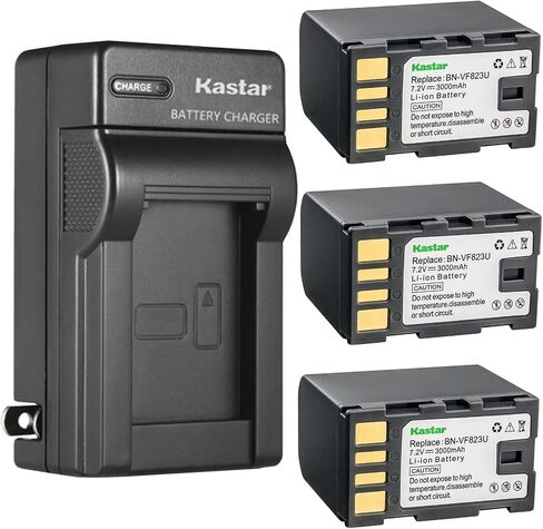kastar ac wall battery charger استبدال JVC GZ-MG340 GZ-MG340B GZ-MG340BUS GZ-MG35 GZ-MG36 GZ-MG360 GZ-MG360B GZ-MG360BUC GZ-MG360BUS GZ-MG360S GZ-MG361 GZM1US in Kuwait