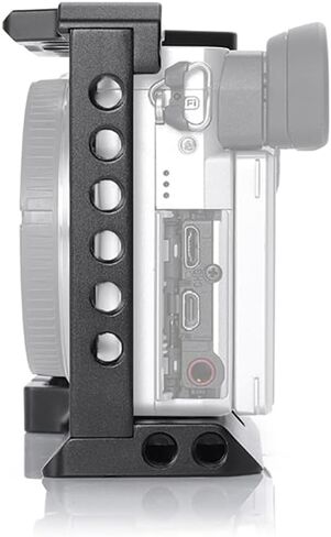 Camera Cage Rig Video Film Movie Making Stabilizer Compatible with Sony A6500 A6000 A6300 A6400 DSLR Camera Aluminum Alloy Protective Case (with Wooden Handle) in Saudi Arabia