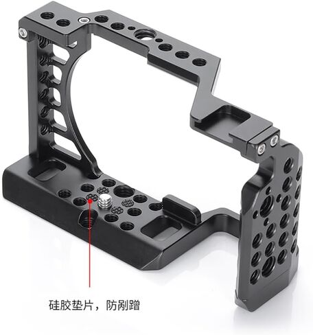 Camera Cage Rig Video Film Movie Making Stabilizer Compatible with Sony A6500 A6000 A6300 A6400 DSLR Camera Aluminum Alloy Protective Case (with Wooden Handle) in Saudi Arabia