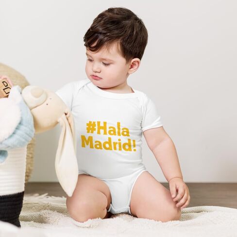 Hala Madrid fan chant baby gift Baby short sleeve one piece in Saudi Arabia