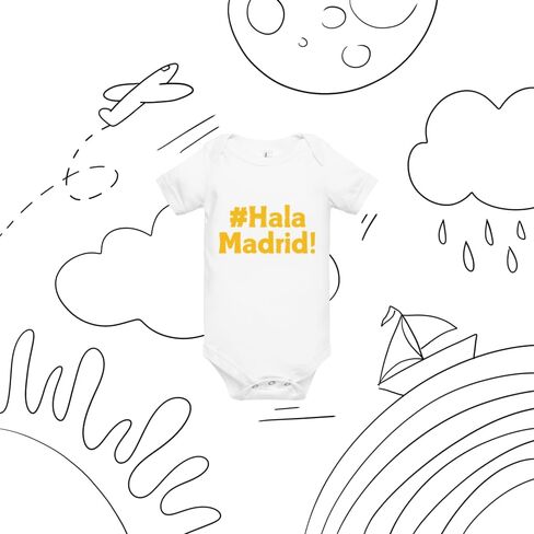 Hala Madrid fan chant baby gift Baby short sleeve one piece in Saudi Arabia
