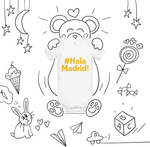 Hala Madrid fan chant baby gift Baby short sleeve one piece in Saudi Arabia
