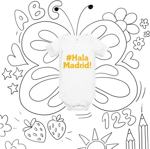 Hala Madrid fan chant baby gift Baby short sleeve one piece in Saudi Arabia