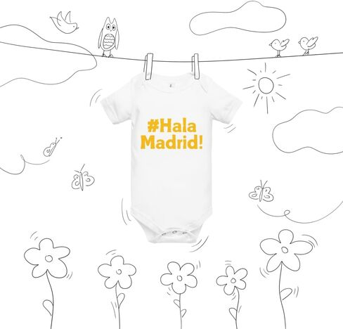 Hala Madrid fan chant baby gift Baby short sleeve one piece in Saudi Arabia