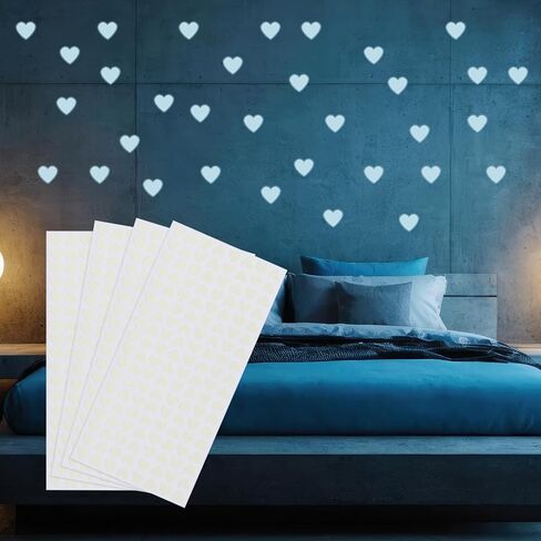 PATIKIL 576 Pcs Glow in The Dark Heart Stickers, Adhesive Glow Heart Sticker Glow in The Dark Wall Decals Luminous Decor for Room Ceiling Decoration Party Birthday, Orange in Saudi Arabia