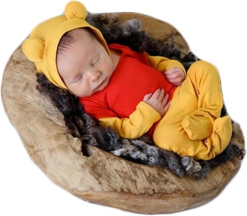Zeroest Newborn Photography Bear Outfit Props Soft Fabric Romper Hats for Photo Shoots, Baby Showers & Professional Studios in Kuwait