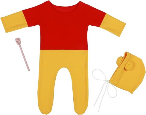 Zeroest Newborn Photography Bear Outfit Props Soft Fabric Romper Hats for Photo Shoots, Baby Showers & Professional Studios in Kuwait