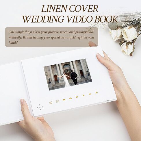 Luxury Linen Bound Video Book | ALWAYS & FOREVER Theme | 5" IPS Display, Gold Foil Stamping, 3-Hour Video Playback, 4GB Storage | Ideal for Personalized Gifts in Kuwait