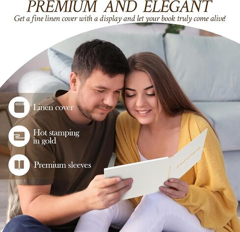 Luxury Linen Bound Video Book | ALWAYS & FOREVER Theme | 5" IPS Display, Gold Foil Stamping, 3-Hour Video Playback, 4GB Storage | Ideal for Personalized Gifts in Kuwait