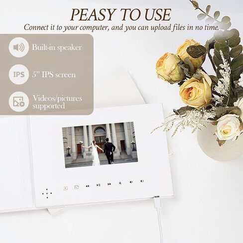 Luxury Linen Bound Video Book | ALWAYS & FOREVER Theme | 5" IPS Display, Gold Foil Stamping, 3-Hour Video Playback, 4GB Storage | Ideal for Personalized Gifts in Kuwait