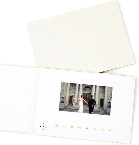 Luxury Linen Bound Video Book | ALWAYS & FOREVER Theme | 5" IPS Display, Gold Foil Stamping, 3-Hour Video Playback, 4GB Storage | Ideal for Personalized Gifts in Kuwait