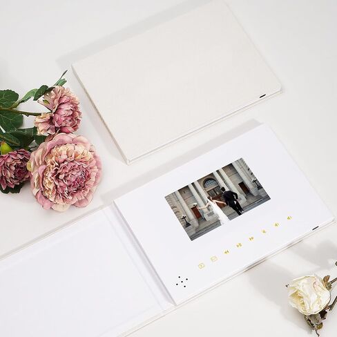 Luxury Linen Bound Video Book | ALWAYS & FOREVER Theme | 5" IPS Display, Gold Foil Stamping, 3-Hour Video Playback, 4GB Storage | Ideal for Personalized Gifts in Kuwait