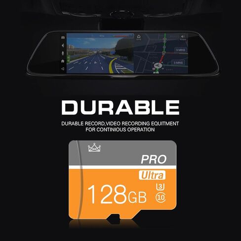 بطاقة ذاكرة SD Micro SD 128GB مع بطاقة ذاكرة SD ذات السرعة السريعة TF لجهاز الكمبيوتر اللوحي/الهاتف المحمول/الكاميرا/سيارة الصوت/اللعبة (2 PCS 128GB) in Kuwait