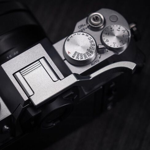 Hot Shoe Thumb Up Finger Grip Handle Metal Anti Slip Suitable for Fu ji XT50 Camera(Sliver) in Kuwait