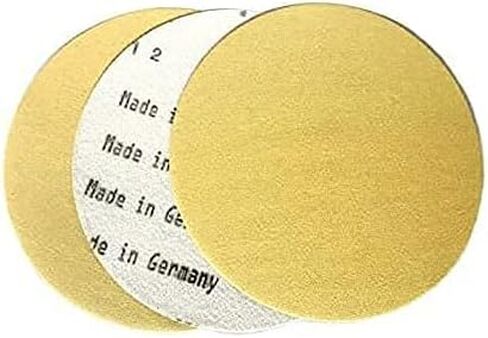 Premium 5 Inch No Hole Hook and Loop Grip Sanding Discs - Gold Aluminum Oxide - for Wood, Auto Body, Paint, Primer, Metal, and Plastics (50 Pack, 40 Grit) in Kuwait