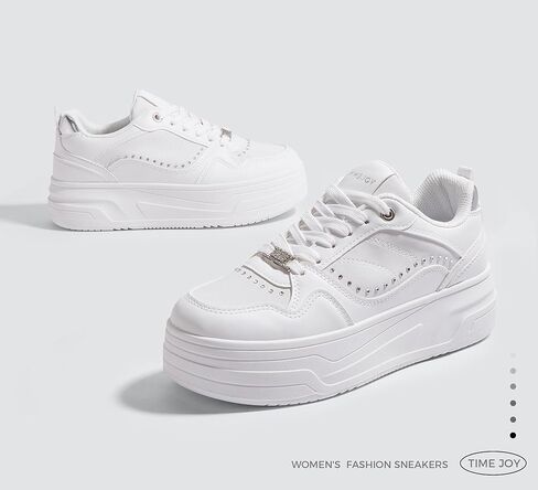 أحذية منصة النساء أحذية تنس مكتنزة مع جلود اصطناعية ومواد قابلة لإعادة التدوير وسادة غير قابلة للانزلاق للملابس غير الرسمية والسيارة واليومية in Kuwait