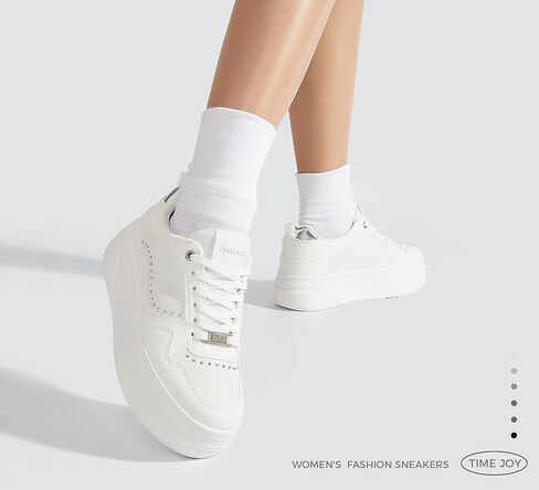 أحذية منصة النساء أحذية تنس مكتنزة مع جلود اصطناعية ومواد قابلة لإعادة التدوير وسادة غير قابلة للانزلاق للملابس غير الرسمية والسيارة واليومية in Kuwait