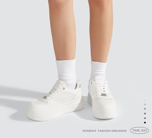 أحذية منصة النساء أحذية تنس مكتنزة مع جلود اصطناعية ومواد قابلة لإعادة التدوير وسادة غير قابلة للانزلاق للملابس غير الرسمية والسيارة واليومية in Kuwait