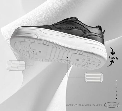 Women's Platform Sneakers Chunky Tennis Shoes with Artificial Leather & Recyclable Material Insole Non-Slip Cushion for Casual, Streetwear & Daily Outfits in Saudi Arabia