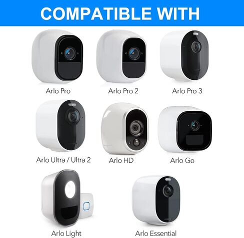 2 حزمة حزمة الحائط لجدار Arlo Pro/Pro2/Pro3/Pro4/Ultra/Ultra2/كاميرا Spotlight الأساسية ، قوس التثبيت الداخلي/الخارجي القابل للتعديل بزاوية 360 درجة لكاميرا المراقبة الخاصة بك (أسود) in Kuwait