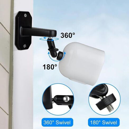 2 حزمة حزمة الحائط لجدار Arlo Pro/Pro2/Pro3/Pro4/Ultra/Ultra2/كاميرا Spotlight الأساسية ، قوس التثبيت الداخلي/الخارجي القابل للتعديل بزاوية 360 درجة لكاميرا المراقبة الخاصة بك (أسود) in Kuwait