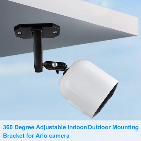 2 حزمة حزمة الحائط لجدار Arlo Pro/Pro2/Pro3/Pro4/Ultra/Ultra2/كاميرا Spotlight الأساسية ، قوس التثبيت الداخلي/الخارجي القابل للتعديل بزاوية 360 درجة لكاميرا المراقبة الخاصة بك (أسود) in Kuwait