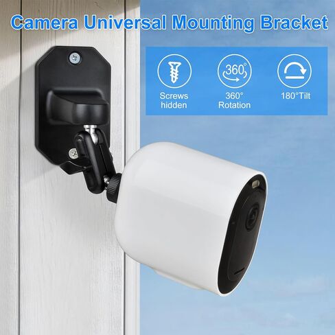 2 حزمة حزمة الحائط لجدار Arlo Pro/Pro2/Pro3/Pro4/Ultra/Ultra2/كاميرا Spotlight الأساسية ، قوس التثبيت الداخلي/الخارجي القابل للتعديل بزاوية 360 درجة لكاميرا المراقبة الخاصة بك (أسود) in Kuwait