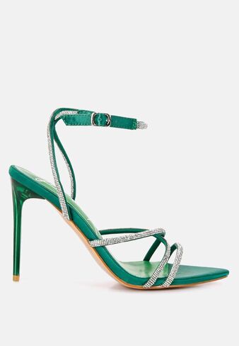 Dare Me Rhinestone Embellished Stiletto Sandals in Kuwait