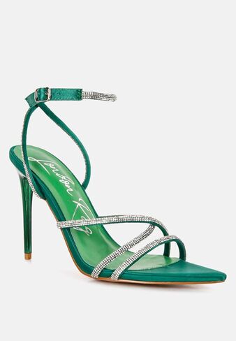 Dare Me Rhinestone Embellished Stiletto Sandals in Kuwait