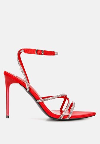 Dare Me Rhinestone Embellished Stiletto Sandals in Kuwait