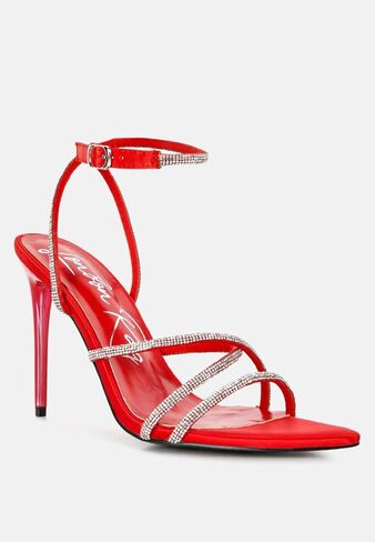 Dare Me Rhinestone Embellished Stiletto Sandals in Kuwait