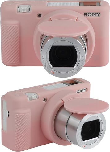 علبة الكاميرا لـ Sony ZV-1 ، كاميرا ZV1 غلاف العلبة الغلاف المطاطي كاميرا كاميرا مع غطاء عدسة قابلة للإزالة ، غلاف ناعم مضاد للخلع مع ZV1 (وردي فاتح) in Kuwait