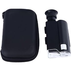 Portable Microscope 240X Zoom Mini Pocket Optical Microscope with LED Light Jewelry