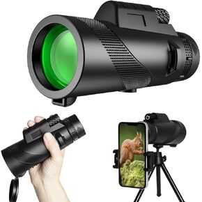 12 x 50HD monocular Telescope with Smartphone Adapter, Tripod, high Power monocular, Lightweight monocular Telescope for Bird Watching Trips
