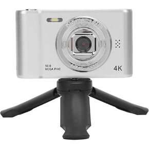 Digital Camera, 4K Video Recording Camera with 8X Digital Zoom 2.4in Screen, Built in Mic Flash, 50MP Vlogging Camera Compact Small Camera for Children Teens (64GB)