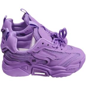 Women's Sneakers Low-top Women's Breathable Solid Color Mesh Sneakers, Lace Up Platform Casual Trainers
