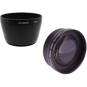 72mm (74mm) 2.2X High Definition Telephoto Lens for Sony Cybershot DSC-H7 H9 H50 + OPTURA HD Micro Fiber Cloth
