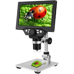 7" LCD Digital Microscope with Dual Lens, 2000X Magnification, 12MP HD Camera, USB Electronic Industrial Magnifier for Coins, PCBs, and Circuits(2000X HG315)