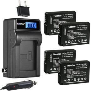 Kastar DMW-BLD10 LCD AC Battery Charger Compatible with Panasonic DMW-BLD10, DMW-BLD10E, DMW-BLD10PP Battery, Panasonic DE-A93 DE-A93B, DE-A94 DE-A94B Charger, Panasonic DMC-GX1 G3 GF2 Cameras