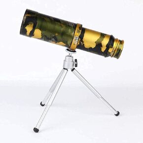 10X50 Big Eyepiece Monocular Telescopes All Metal Stretch Optical Mirror Waterproof Small Lightweight Telescopes (Gold)