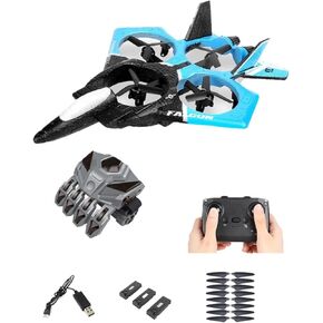 Combat RC Drone dual remote control with HD Camera, 360° Stunt Roll, 45 Min Flight Time, Blue.