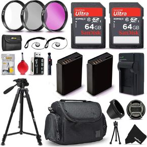 طقم حزمة الملحقات الاحترافية لـ Nikon D3300 ، D3200 ، D3100 ، D5100 ، D5200 ، D5300 و D5500 DSLR Cameras