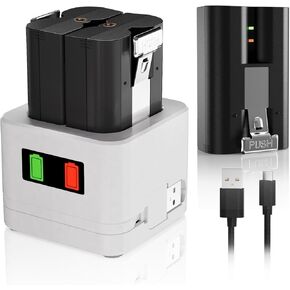 3 Pack Ring Doorbell Battery with Chagrer Station & Built in Cable