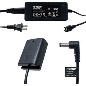 Wasabi Power DCC-FW50 Dummy Battery DC Coupler & AC Adapter for Sony AC-PW20 NP-FW50 and Sony Alpha A7 II A7R II A7S II A37 A55 A6000 A6100 A6300 A6400 A6500 NEX-5 NEX-6 NEX-7 RX10 II III IV ZV-E10