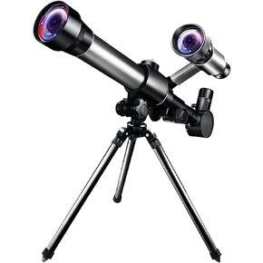 Telescope for Kids Adults Beginner 50Mm Refractor Astronomy Telescope with Finder Scope &Amp; Tripod Multi-Powered Eyepiece Monocular for Watching (Silver One Size) in Kuwait