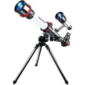 Astronomical Telescope 50mm Aperture & 600mm Focal Length Outdoor Monocular Space Telescope with Tripod & Finder Scope Ideal for Kids and Beginne (White)